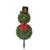 Christmas Snowman Topiary Artificial Snowman Shaped Topiary Tree with Bow And Hat Outdoor Boxwood Topiary with Stake for Home Porch Decor