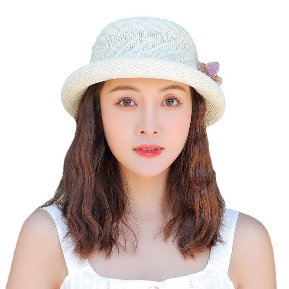Breathable Straw Bucket Hats Dome Woven Basket Hat New Sunshade Cap  for Women