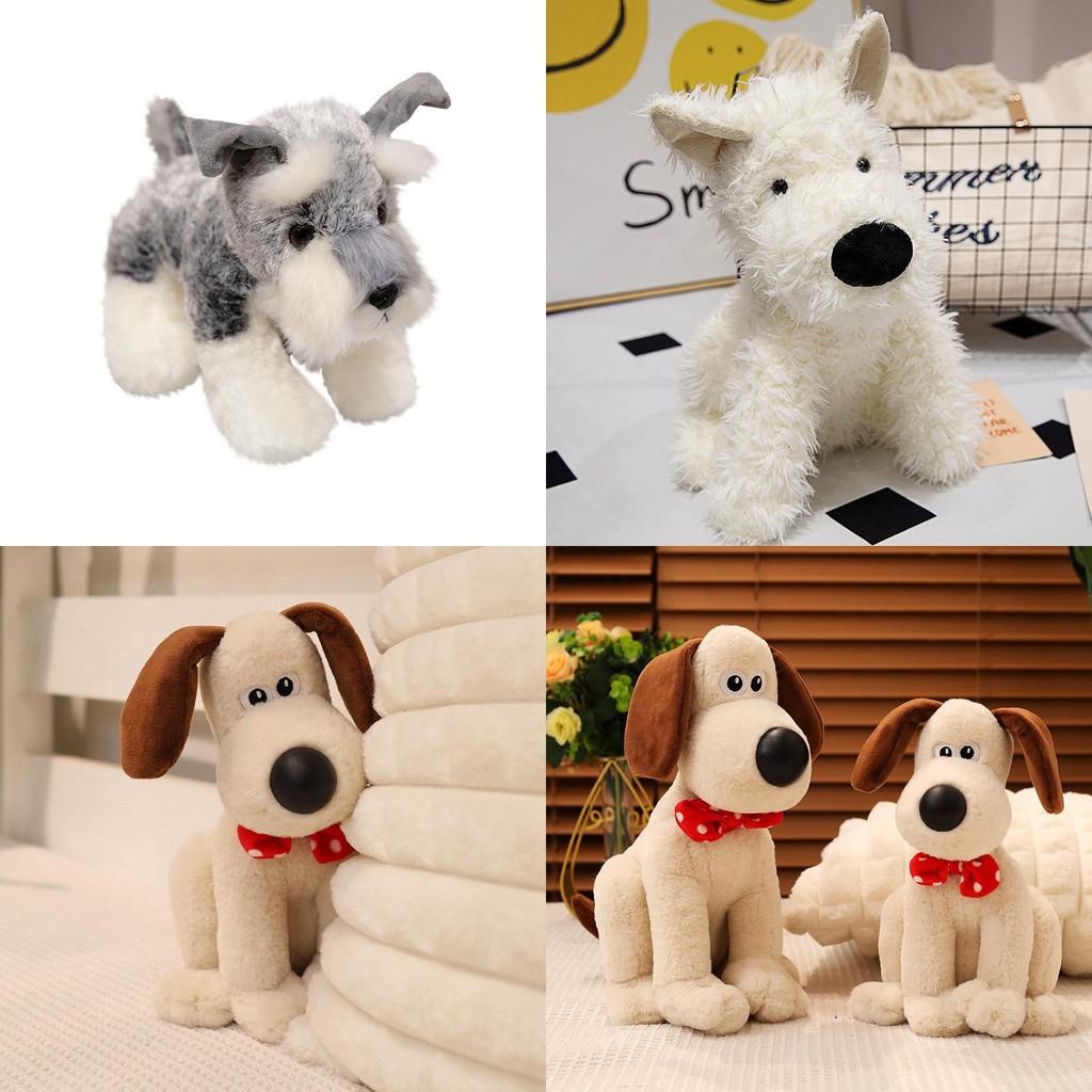Dog Bowtie Schnauzer  West Highland White Terrier Plush Toy Dolls Kids Gift