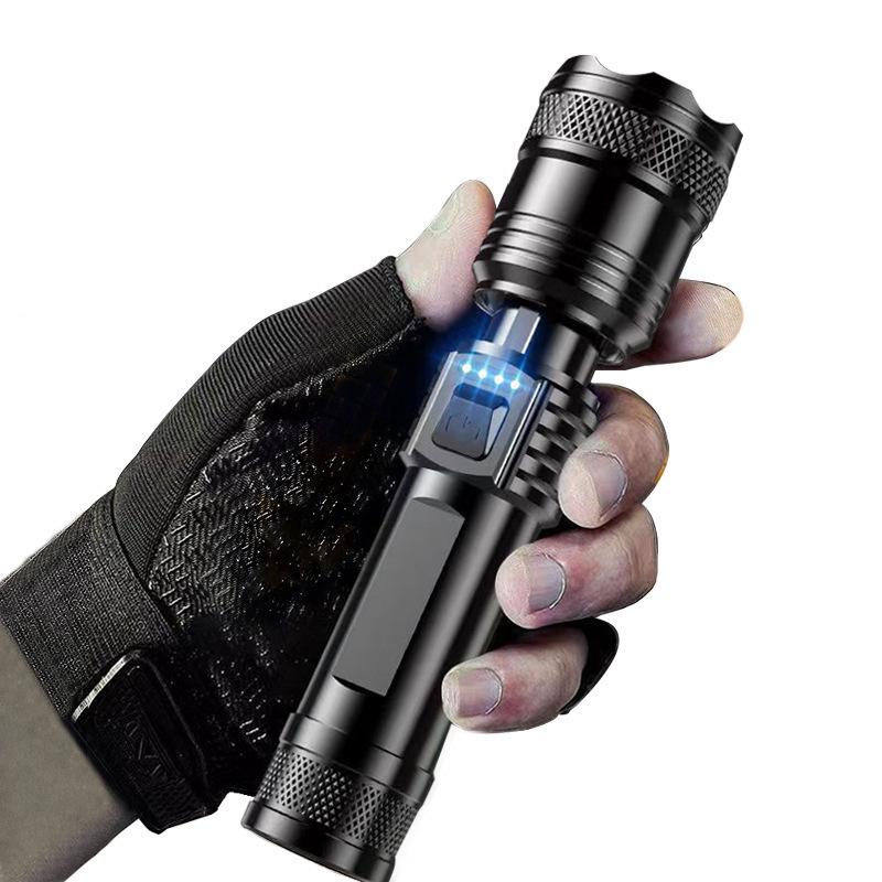 Rechargeable Long-Range Multifunctional Flashlight: Super Bright, Strong Light, Zoom, Long Battery Life for Outdoor Use