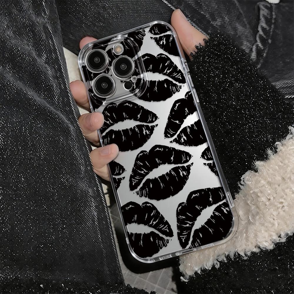 Phone Case For Samsung S24 Ultra S25 Plus A54 A34 A24 A25 5G A06 A21S Matte Black Sexy Lips Are Durable And Flexible Funda Samsung A06 чистый