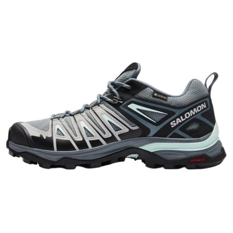 SALOMON X Ultra Pioneer GTX Mesh Round Toe Lace-Up Waterproof Low-Top Outdoor Shoes Women Shoes Black Gray Green 471702