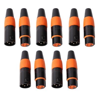 10 Stück XLR Symmetrischer Adapter 3 Pin 5 Stecker 5 Buchse Vergoldeter XLR Stecker für Lautsprecher Verstärker Mikrofone