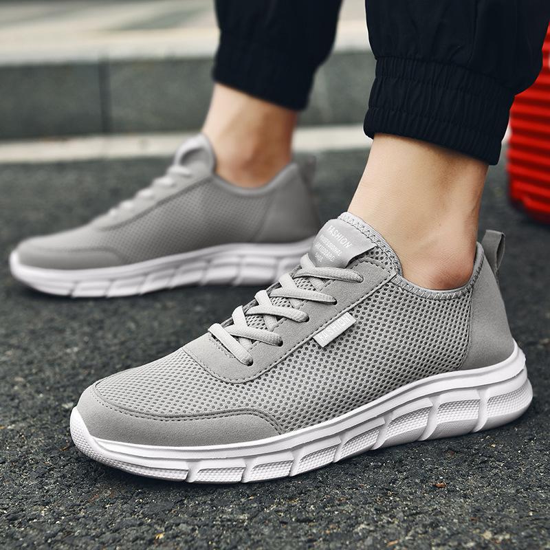 

Old Beijing cloth shoes summer men s shoes breathable mesh shoes lightweight men s mesh shoes sports casual mesh shoes large size shoes 48 світло-сірий колір