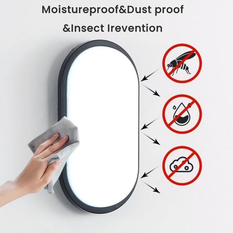 Oval/Square Moistureproof LED Wall Lamp 15W/20W Surface Mounted Bathroom Sconce Waterproof Balcony Garden Outdoor Ceiling Lights