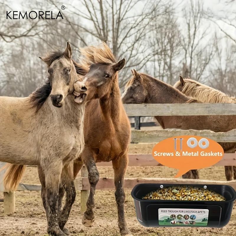 KEMORELA 1pc Large Hanging Chicken Feeder - Mess-Free Design for Farm Poultry Ducks Geese - Durable Fence-Mounted Spacious Basin