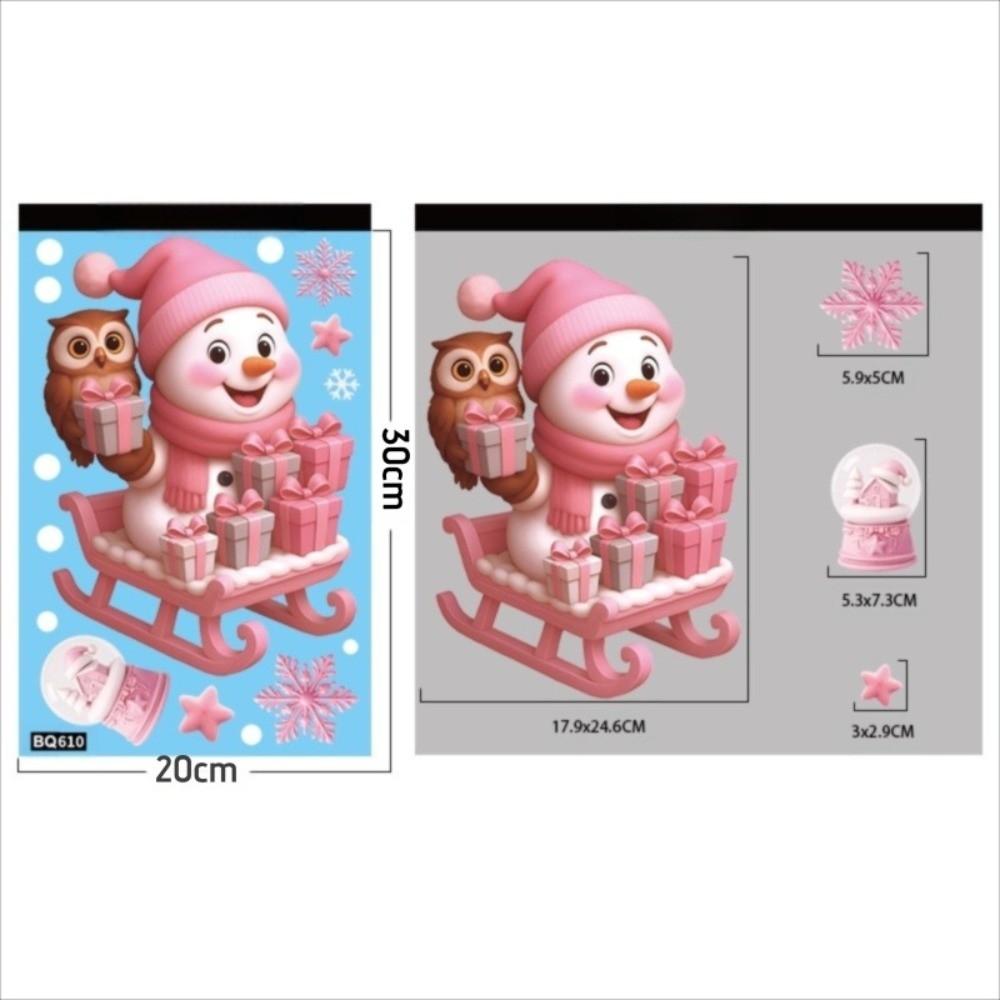 New PVC Window Stickers Santa Claus Snowflake Christmas Stickers Glass Windows Decor Reindeer Glass Sticker Home Decor