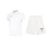Plain Simple Skin-Friendly Comfortable Versatile Short Sleeve Polo Shirt Casual Sports Suit Unisex Suit White APLV495-1+AKST593-7