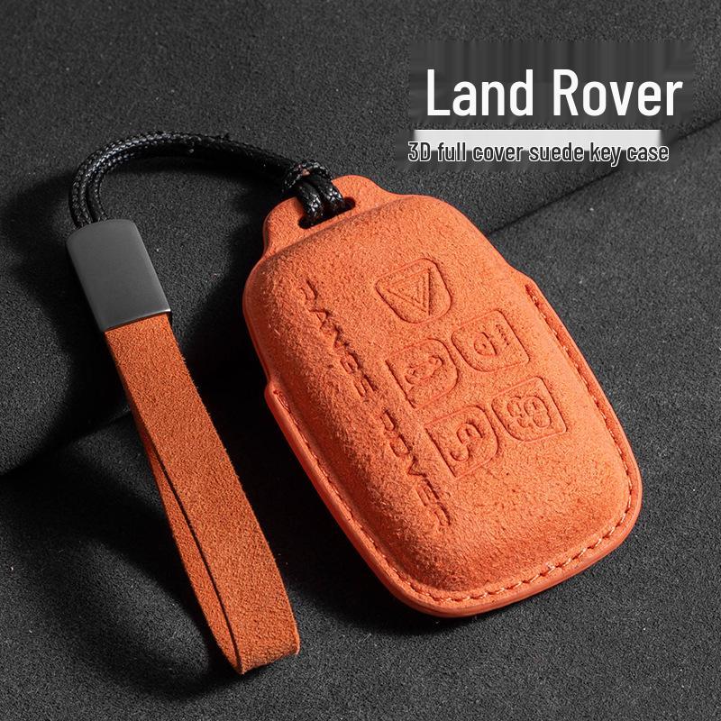 Compatible 3D Suede Key Cover for Land Rover, Range Rover Discovery, Sport 2, and Autobiography 4th/5th Gen Models.