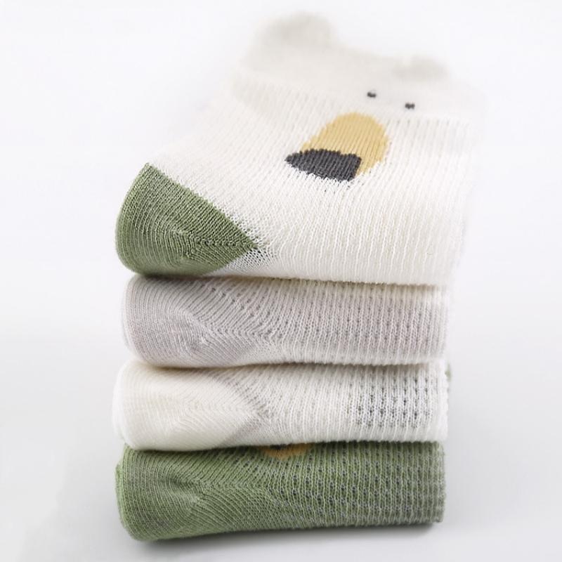 4Pairs/set Cotton Mesh Socks Kids Boys Socks Cartoon Baby Socks for Girls Fashion Soft Beauty Toddler Children's Sock Summer 0-5Years