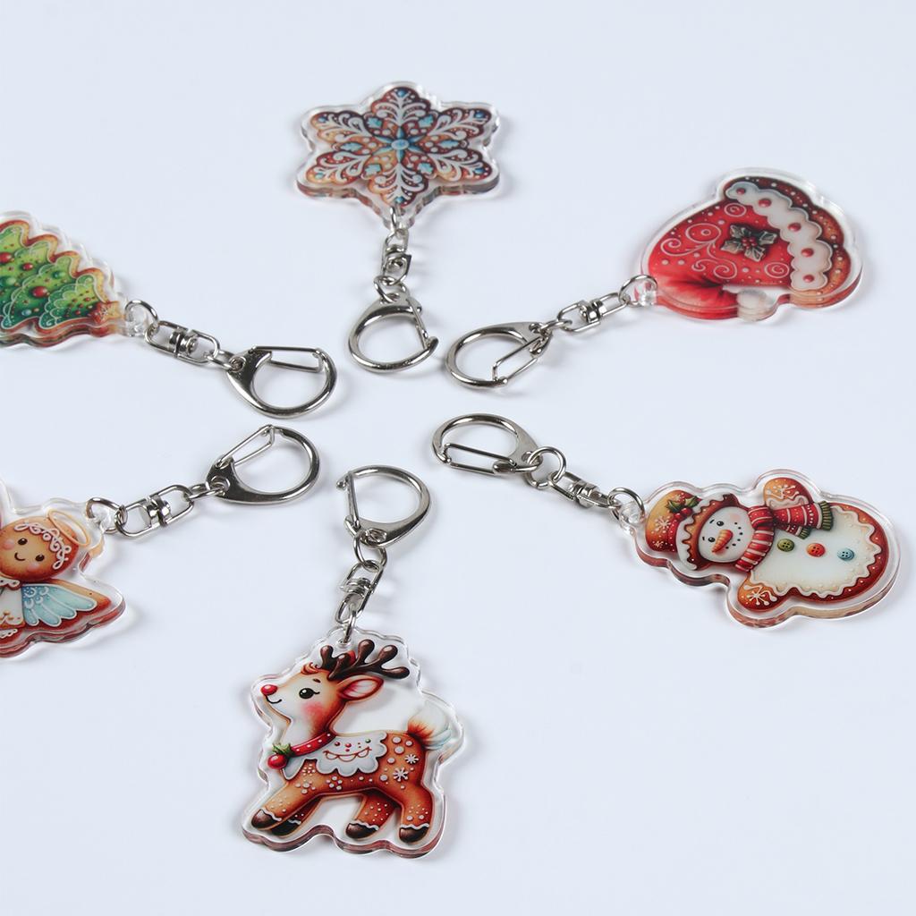 Christmas Keychain Pendant Xmas Tree Elk Snowman Keyring Merry Christmas Decor For Home 2025 Navidad Noel Happy New Year Gift