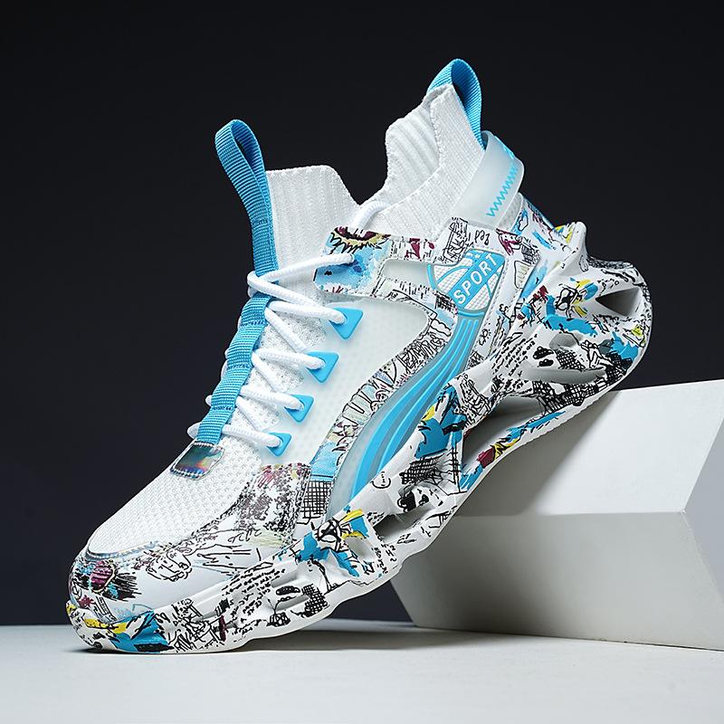 Large size fashion fly-woven camouflage blade shoes casual sports shoes running shoes dad shoes men's shoes