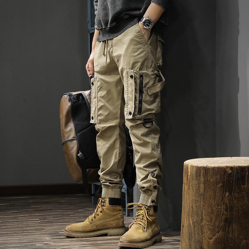 Men's Tactical Slim Fit Retro Washed Overalls for Autumn/Winter - Heavy-Duty, Cuffed Casual Pants