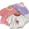 Girls Summer Short Sleeve T Shirt with 3D Floral Design Stylish and Versatile Top