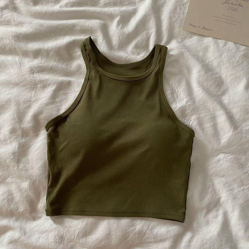 

Sports Underwear Women Shockproof Anti-sagging Push up High Strength Running Fitness Vest Yoga Clothes Top Outer Wear Bra Green Free size (40.00kg -67.50kg)