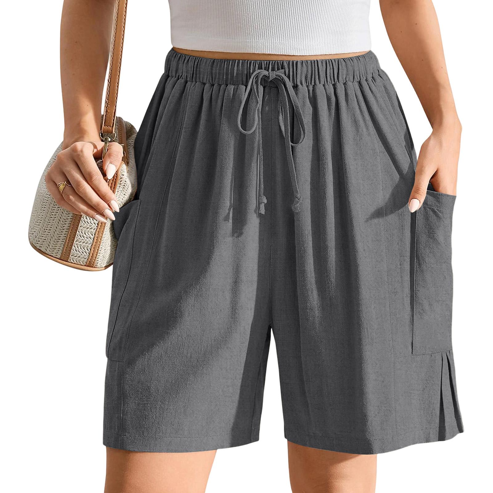 

Women’s Loose Fit Drawstring Waist Shorts with Side Pockets and Pleated for Everyday Wear and Comfort S