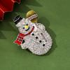 New Cute Christmas Snowman Brooch High-end Light Luxury Clothes Accessories Brooch Christmas Gift
