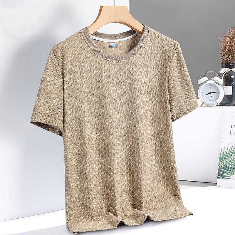 Kurzarm-T-Shirt in Übergröße für Herren, schnelltrocknend, kurzärmelig, aus Eisseide, sportlich, kurzärmelig, Übergröße, kurzärmelig
