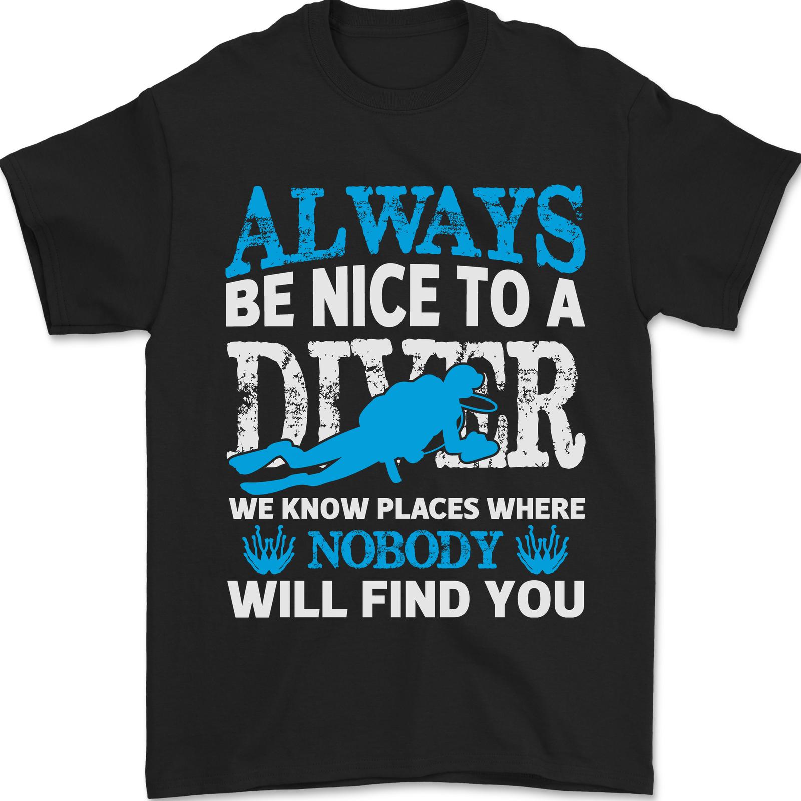 Nosotros Know Lugares Divertido Buceo Buzo Hombre Camiseta 100% Algodón XXXL