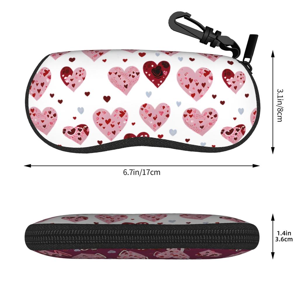pink hearts gift for lover Glasses Case Gifts For Women Men  Box  Eyeglasses Box Charming Eyewear Container