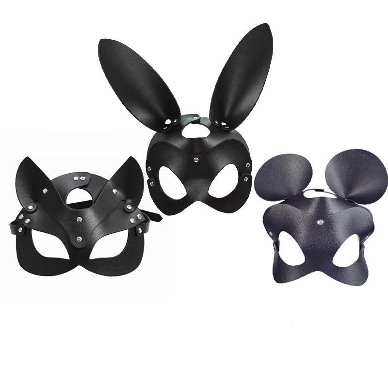 SM Erotic Bunny Fox Mouse Cosplay Masquerade Mask Props for Couples