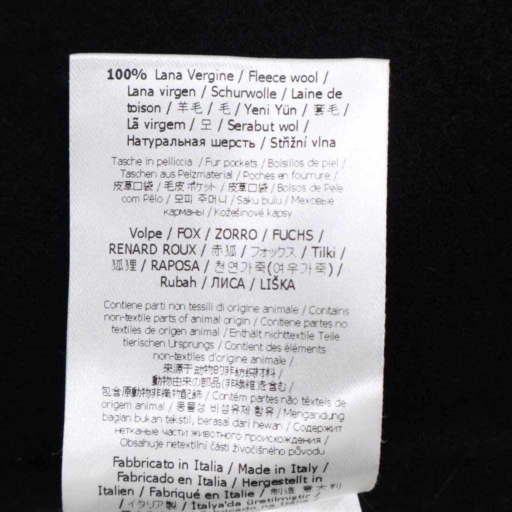 FENDI [Good Condition/Domestic Regular] FF8657 A5G0 Fox Fur Pocket Cape coat 40 blackUsed