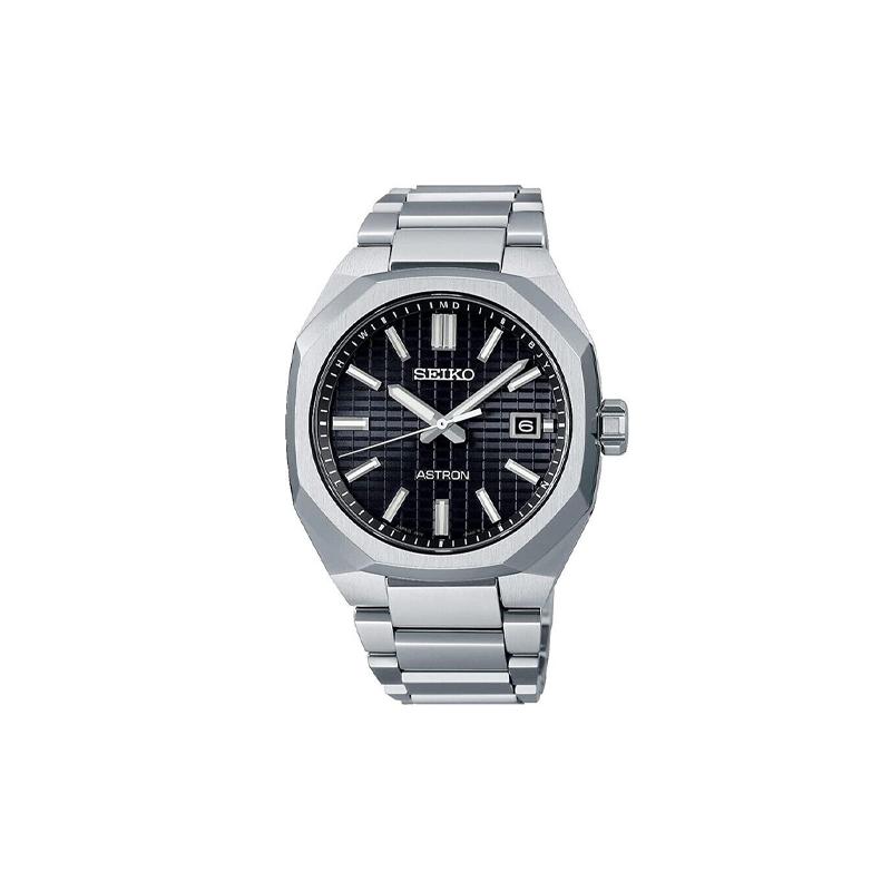 SEIKO 100m waterproof, fashionable and simple, solar Quartz, titanium strap, , men s watch, black dial SBXY063 чёрный