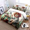 Woman In Robe With Dog Bedding Set For Kids Luxury Gift 3Pcs Digital Print Comforter Set Soft Comfortable Breathable