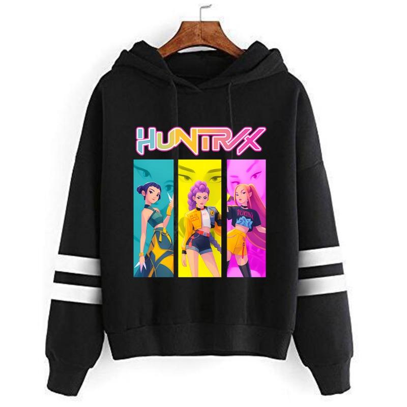 Spring And Autumn Women's Hoodies Demon Hunter Anime Pattern 3D Print Girl Daily Casual Pullover Long Sleeve Sweatshirt Women's Oversized Top Clothing