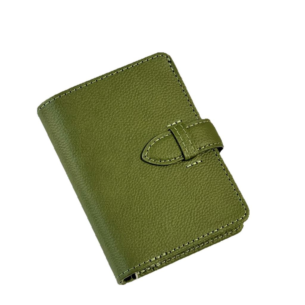 M5 5Holes Olive Green With 40Sheets PU Clip-on Notebook Faux Leather Loose Leaf Notebook Journal Kawaii