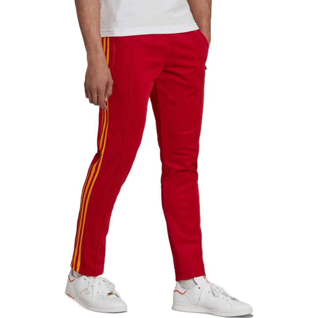 Adidas Originals Trefoil Print Logo Joggers Men Bottoms Red HK7401