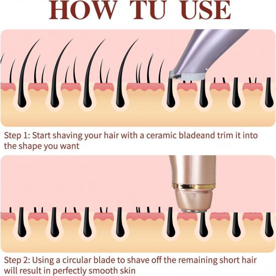 Dual-Head Women's Hair Trimmer – Safe Body, Bikini & Facial Hair Removal, Wet & Dry, USB Rechargeable, Travel-Friendly Personal Grooming