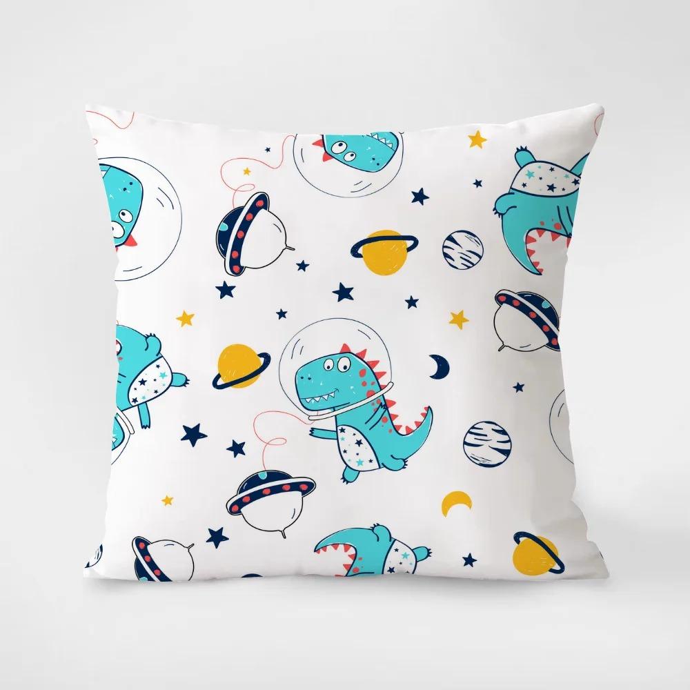 Creative Little Dinosaur Print Cartoon Pillowcase Interior Decoration Office Living Room Home Pillowcase
