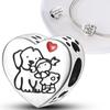 Original Charms Copper Plated Girl And Puppy Heart-Shaped Beads Fitbracelets For Women Jewelry Making Diy