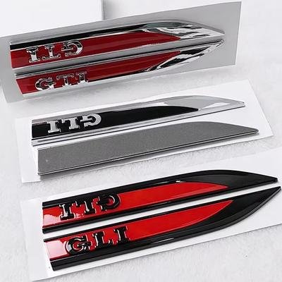 1 Par de Adesivo Emblema de Para-lama Lateral para Carro GTI Polo Golf Passat Tiguan Arteon Touareg Taigo Bora Jetta Decoração