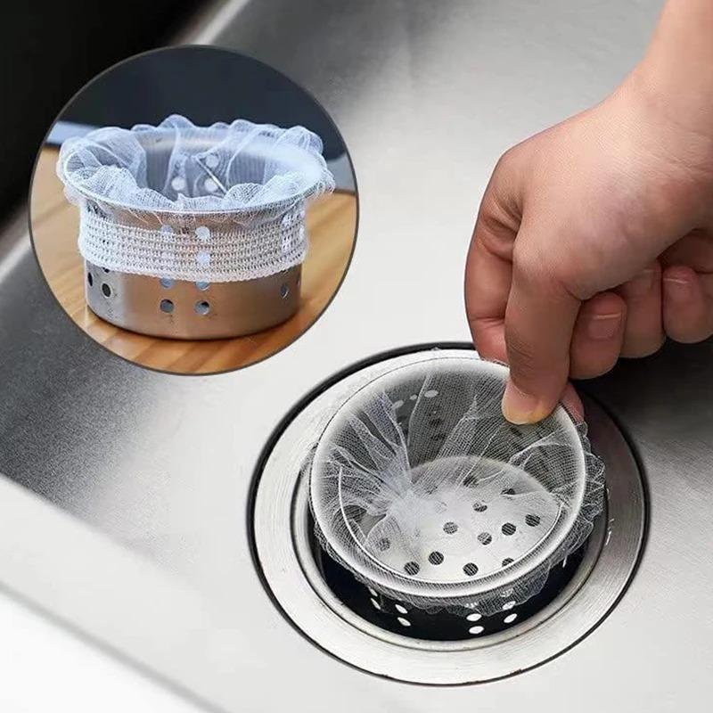 100PCS Disposable Sink Filter Mesh Bags Anti-blocking Sewer Drains Filter Mesh Garbage Bag Strainers Net Kitchen Accessories