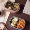 Bento-Box für Kinder, wiederverwendbar, lebensmittelecht, große Kapazität, Fächerbox, mit Wasser befüllbar, thermisch isolierte Lebensmittelbox aus Edelstahl, Lunchbox für das Homeoffice