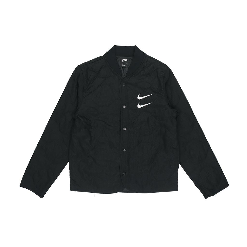 Nike Sportswear Swoosh Embroidered Cotton Jacket Men Outerwear Black DM1247-010