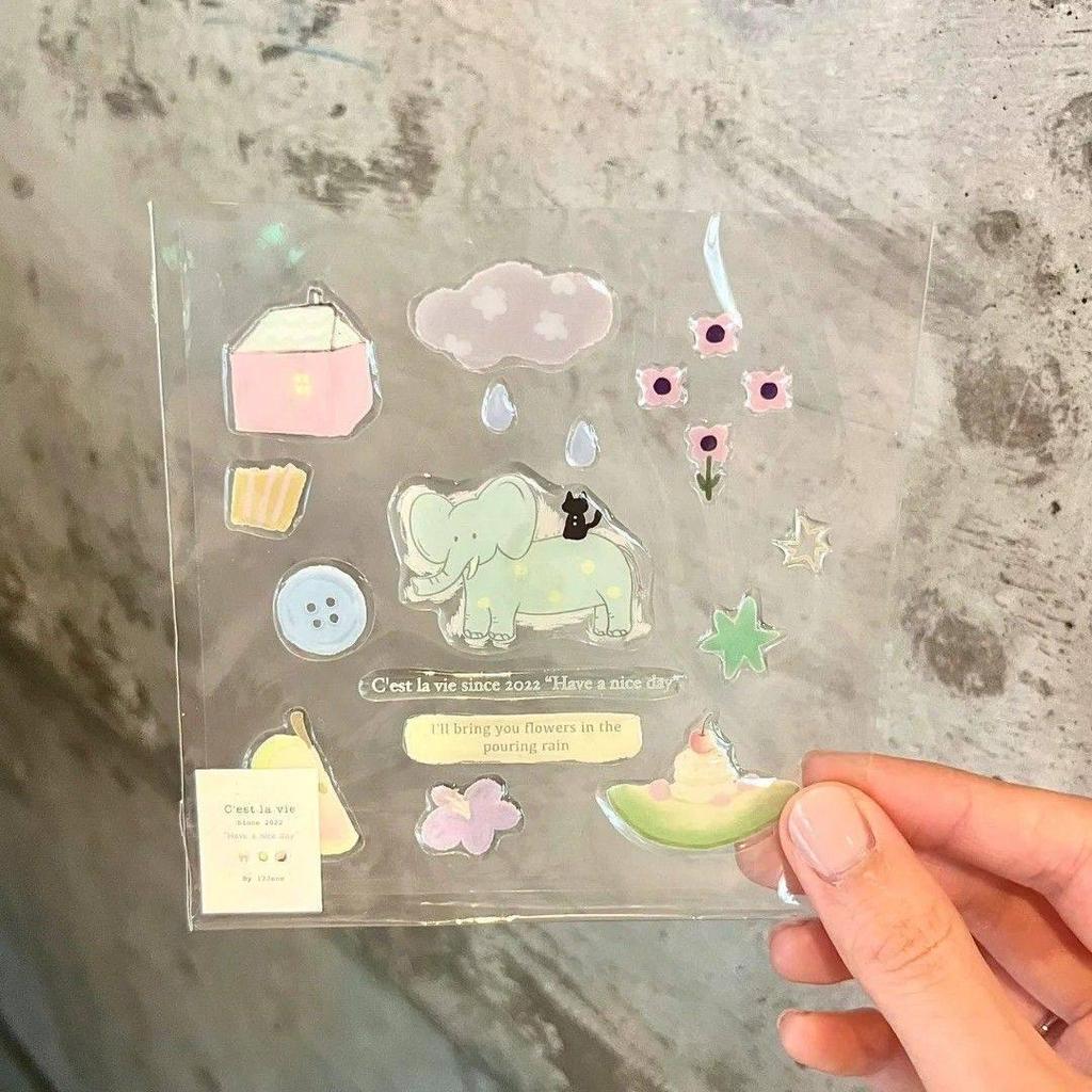 Cyansea Cute 3D Cat Jelly Stickers - DIY iPad, Phone Case, and Journal Decoration