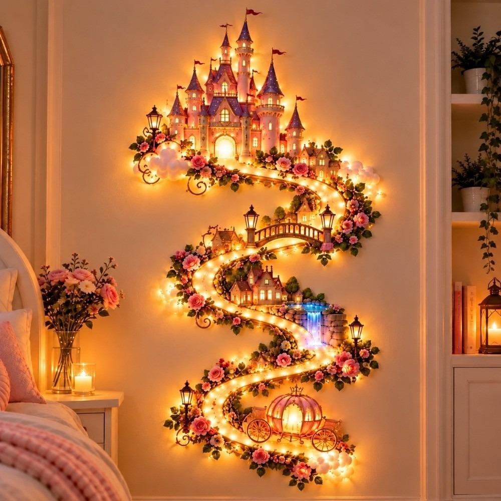 Märchenstil Weihnachts-Wandleuchte Rosenranken-Schienen-Wanddekoration Heim-Innen-Dekor
