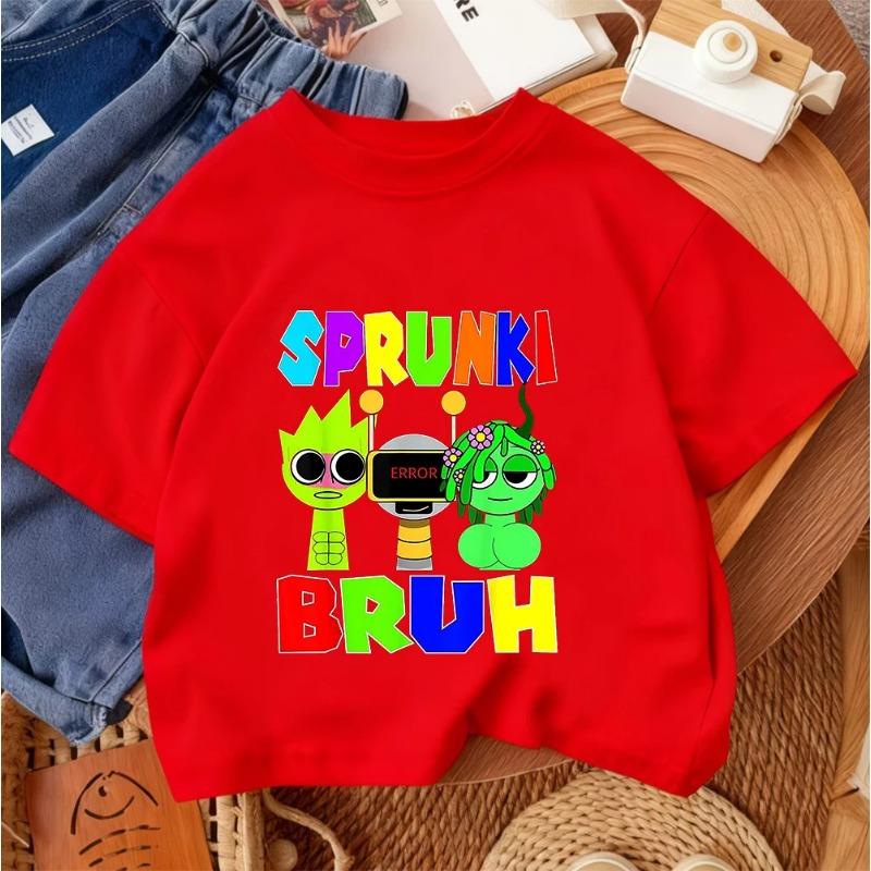 2026 Sommer Lässig Rundhals Mode Oberteil Streetwear Niedlich Kawaii Sprunki Musikspiel Kinder T-Shirt
