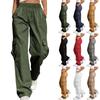 Pantalons de travail décontractés pour femmes - Couleur - Multiples poches et jambes larges