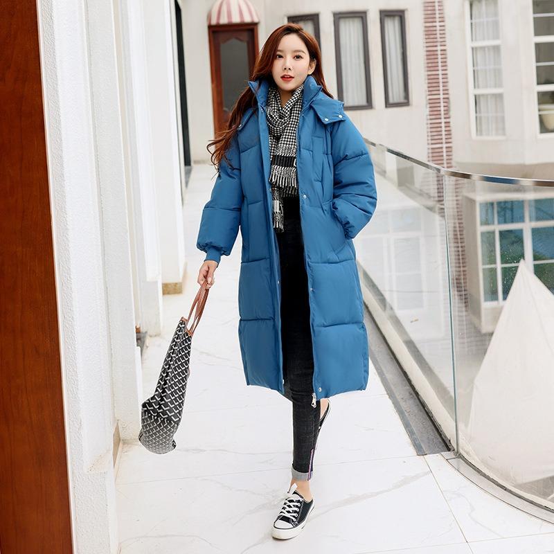 Long over the knee winter new cotton-padded clothes women's loose down cotton-padded clothes women's thickened cotton-padded jackets