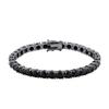 Schwarz Gold Plated Tennisarmbänder Damen Herren 1 Reihe 4mm Zirkonia Iced 5A CZ Stein Kastenschließe Klassisch Jubiläum Mode