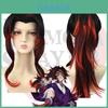 Black Red Gradient Wig For Anime Cosplay Medium Length With High-temperature Fiber