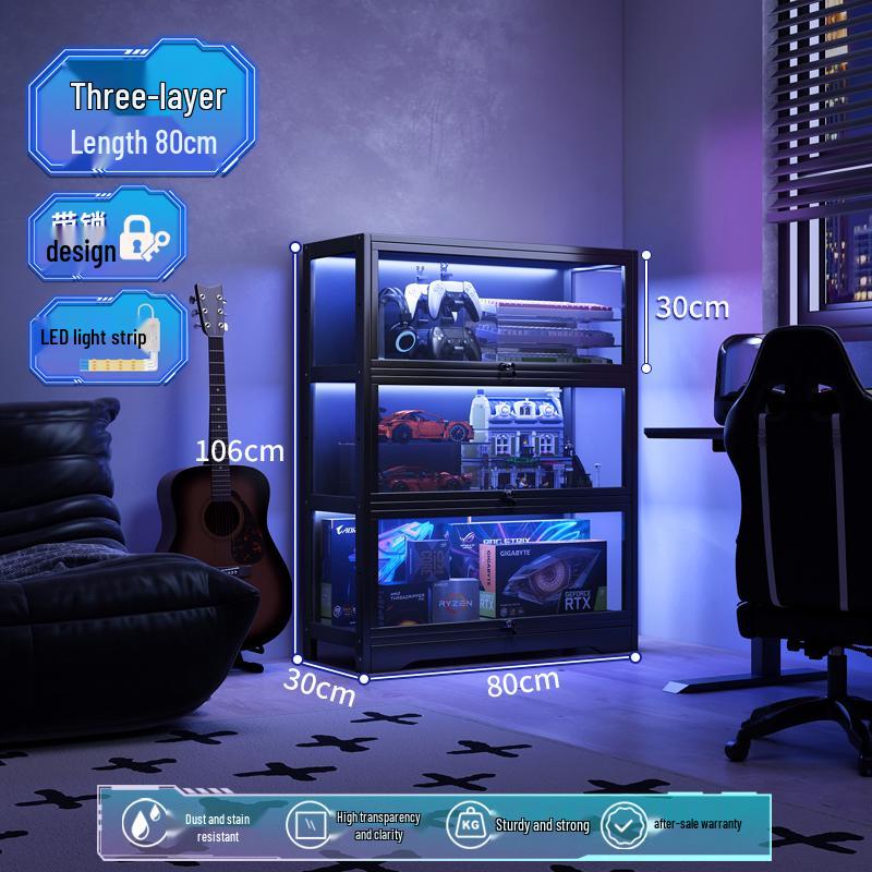 Acrylic Glass Display Cabinet with Lock for Toys and Prizes