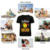 Softball Mom Leopard Print Bow Heart Graphic Casual Tee Pure Cotton T-shirt
