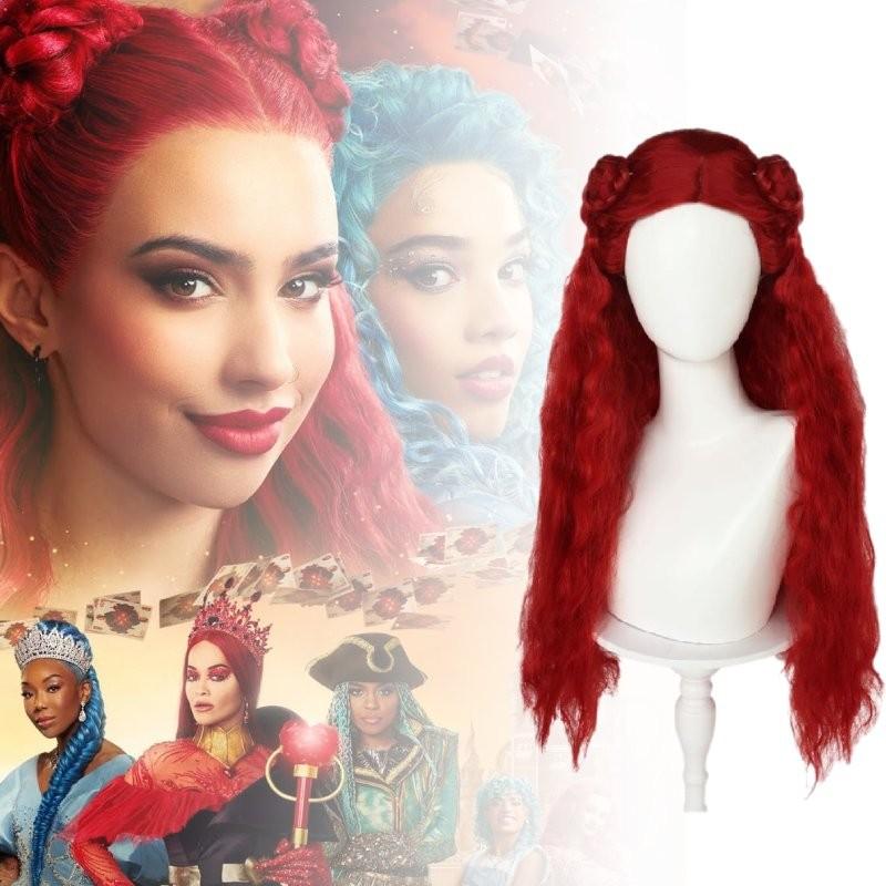 The Rise Descendants Of Red Women Wavy Wig Cosplay Headdress Show Decoration