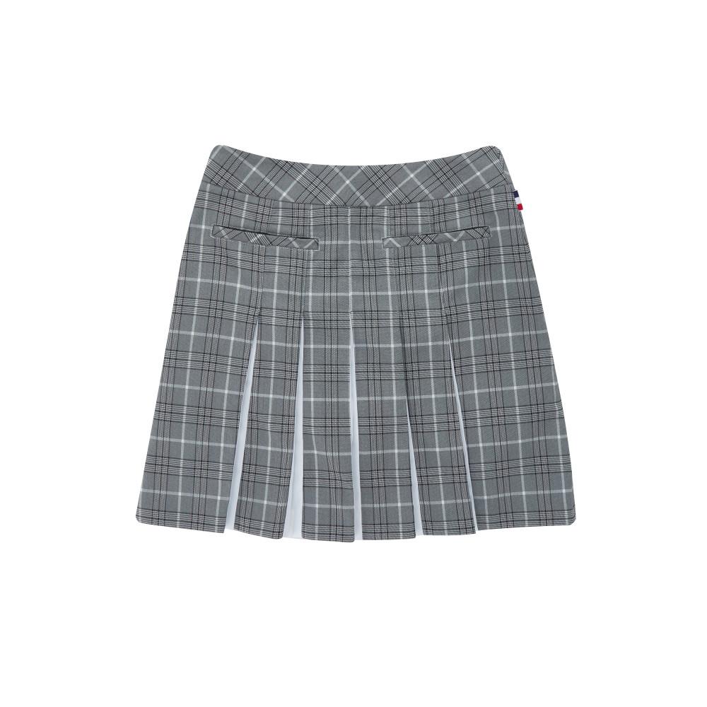 MARTINE GOLF All Over Check Pleats Skirt_Grey