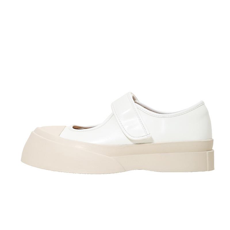 

Туфли Мэри Джейн маленькие белые туфли весенние женские новые повседневные на платформе на липучке уродливо милые маленькие белые туфли женская обувь 40 белый